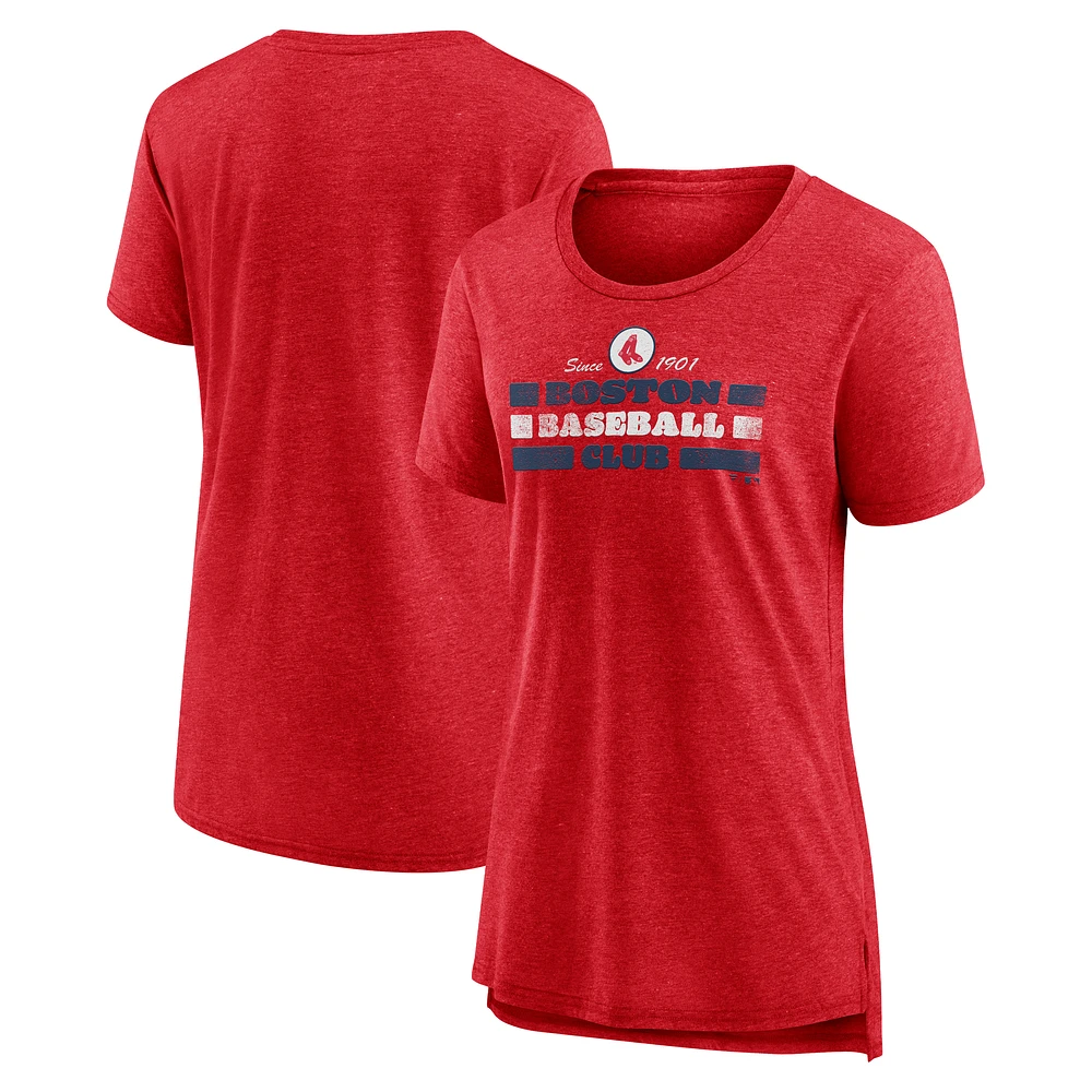 Women's Red Boston Red Sox Power Swing Tri-Blend T-Shirt