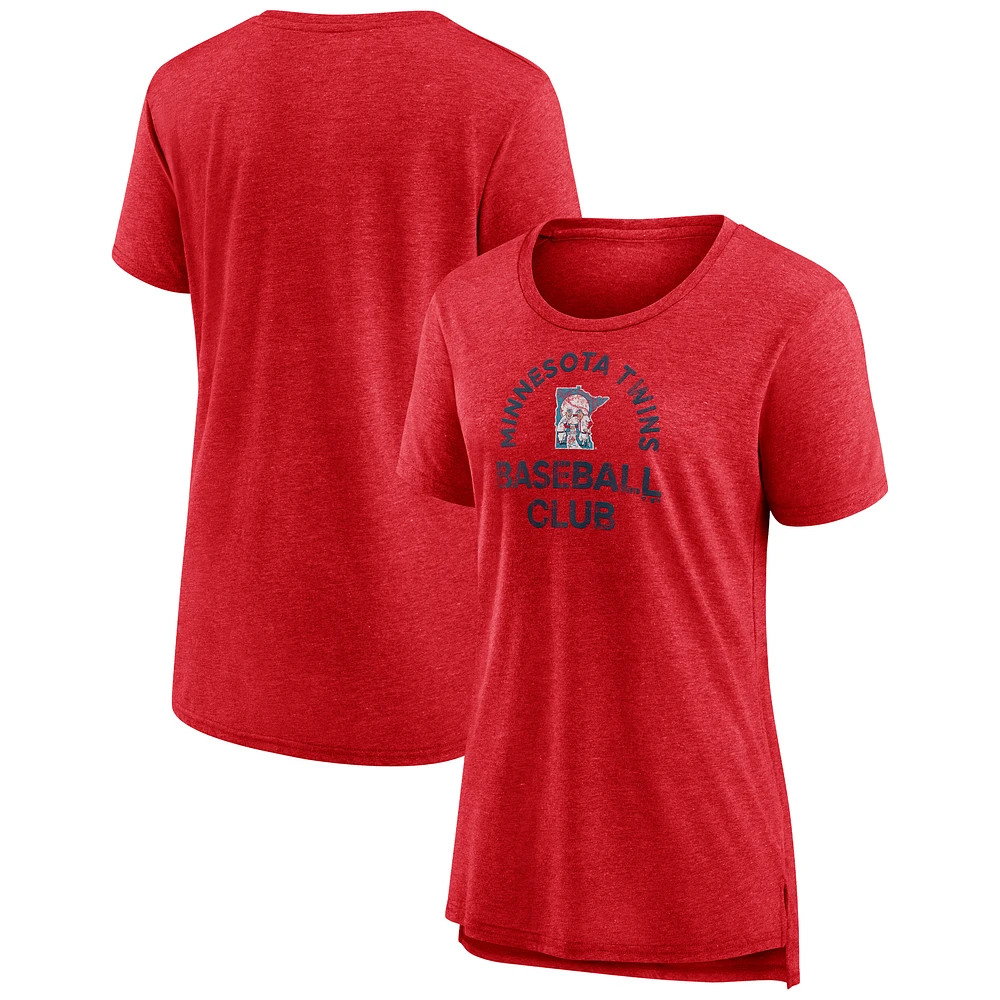 Women's Red Minnesota Twins Selected First Tri-Blend T-Shirt