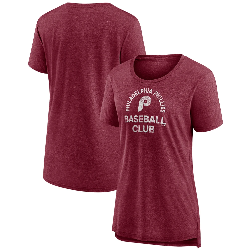 Women's Burgundy Philadelphia Phillies Selected First Tri-Blend T-Shirt