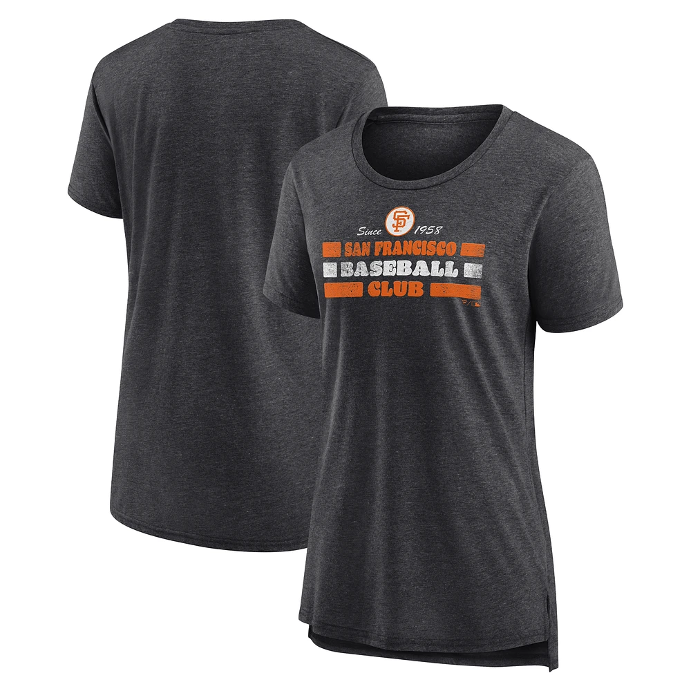 Women's Gray San Francisco Giants Power Swing Tri-Blend T-Shirt