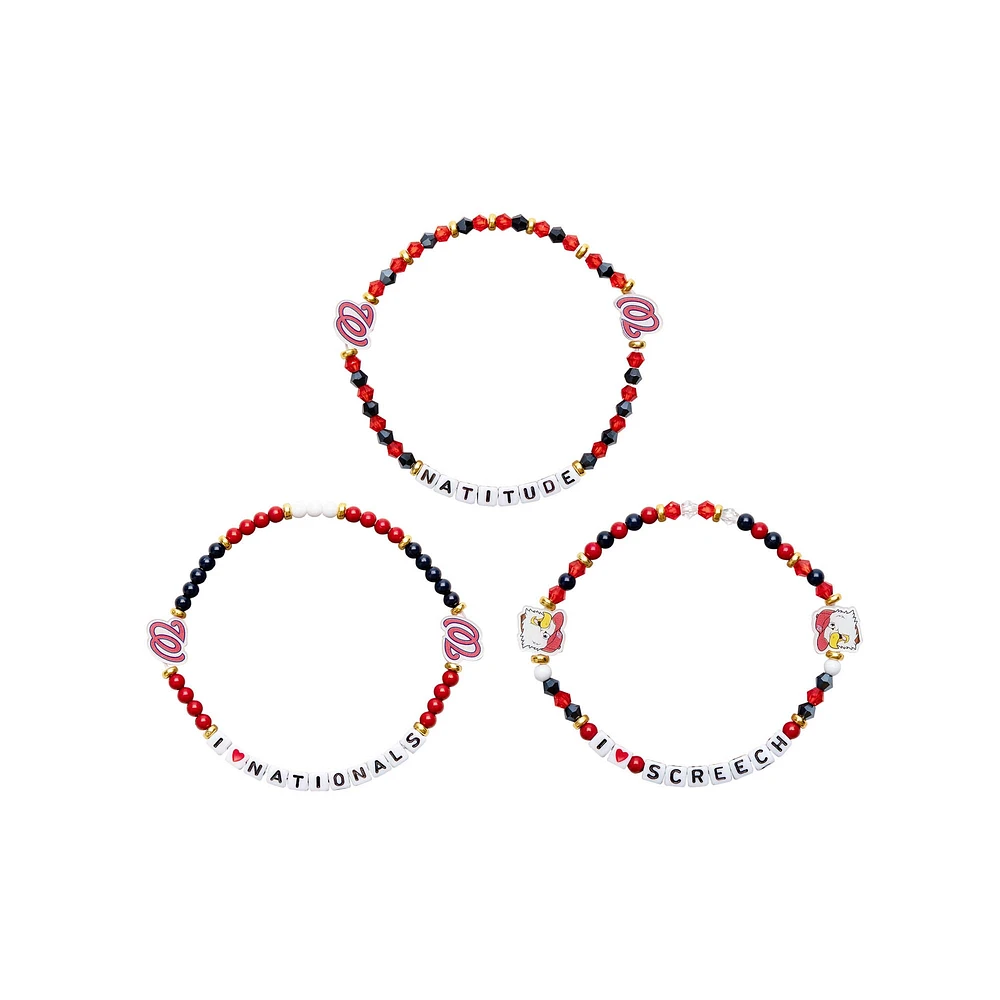 FOCO Washington Nationals 3-Pack Friendship Bracelet Set