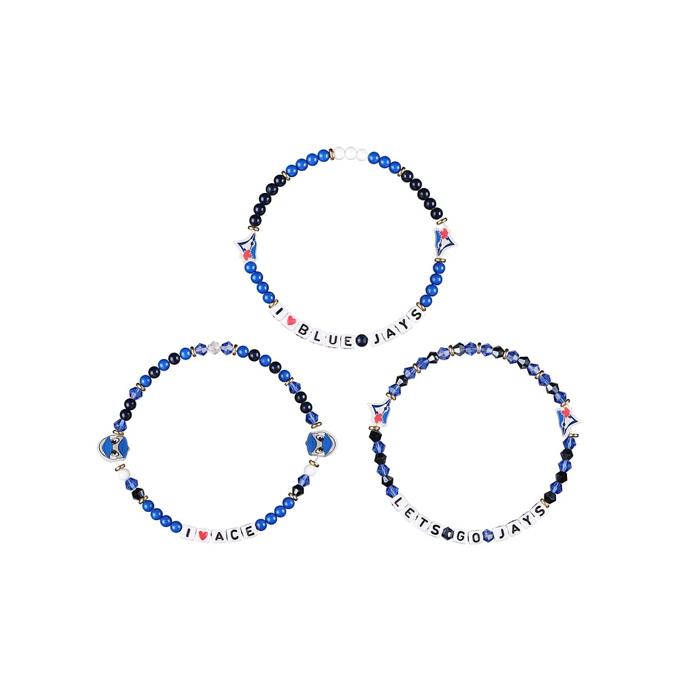 FOCO Toronto Blue Jays 3-Pack Friendship Bracelet Set