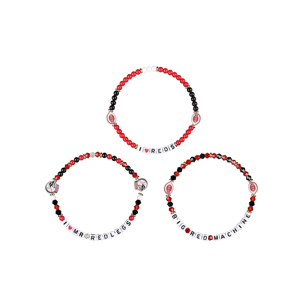FOCO Cincinnati Reds 3-Pack Friendship Bracelet Set
