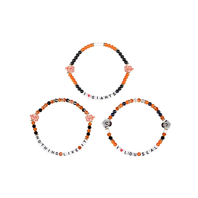 FOCO San Francisco Giants 3-Pack Friendship Bracelet Set