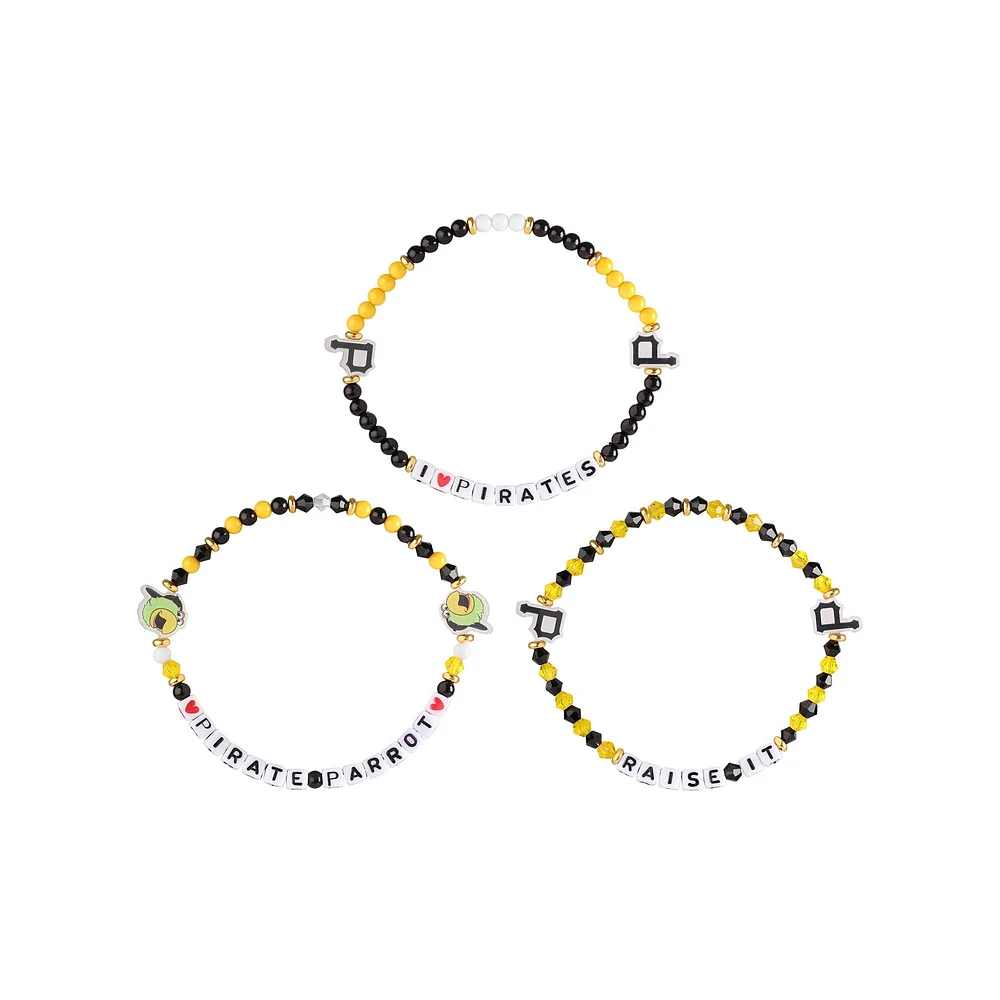FOCO Pittsburgh Pirates 3-Pack Friendship Bracelet Set