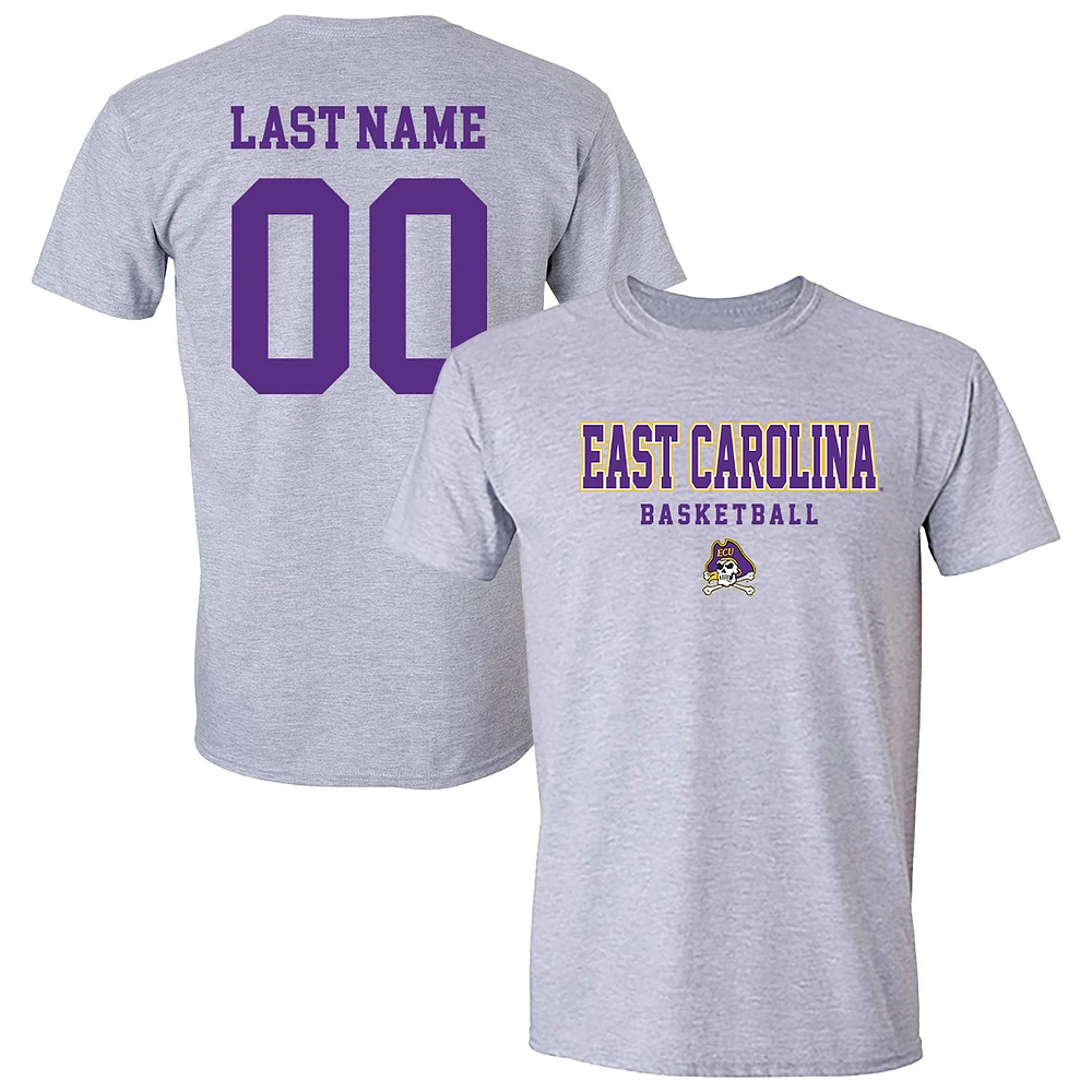 Unisex Gray ECU Pirates NIL Pick-A-Player Women's Basketball Shirsey T-Shirt