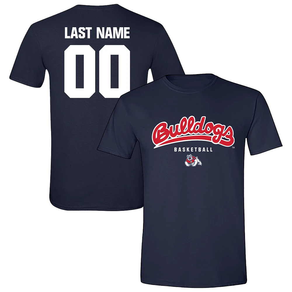 Unisex Navy Fresno State Bulldogs NIL Pick-A-Player Women's Basketball Shirsey T-Shirt