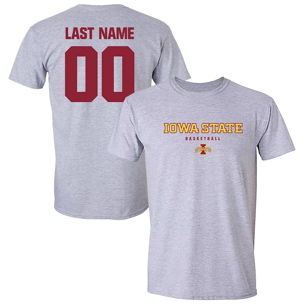 Unisex Gray Iowa State Cyclones NIL Pick-A-Player Women's Basketball Shirsey T-Shirt