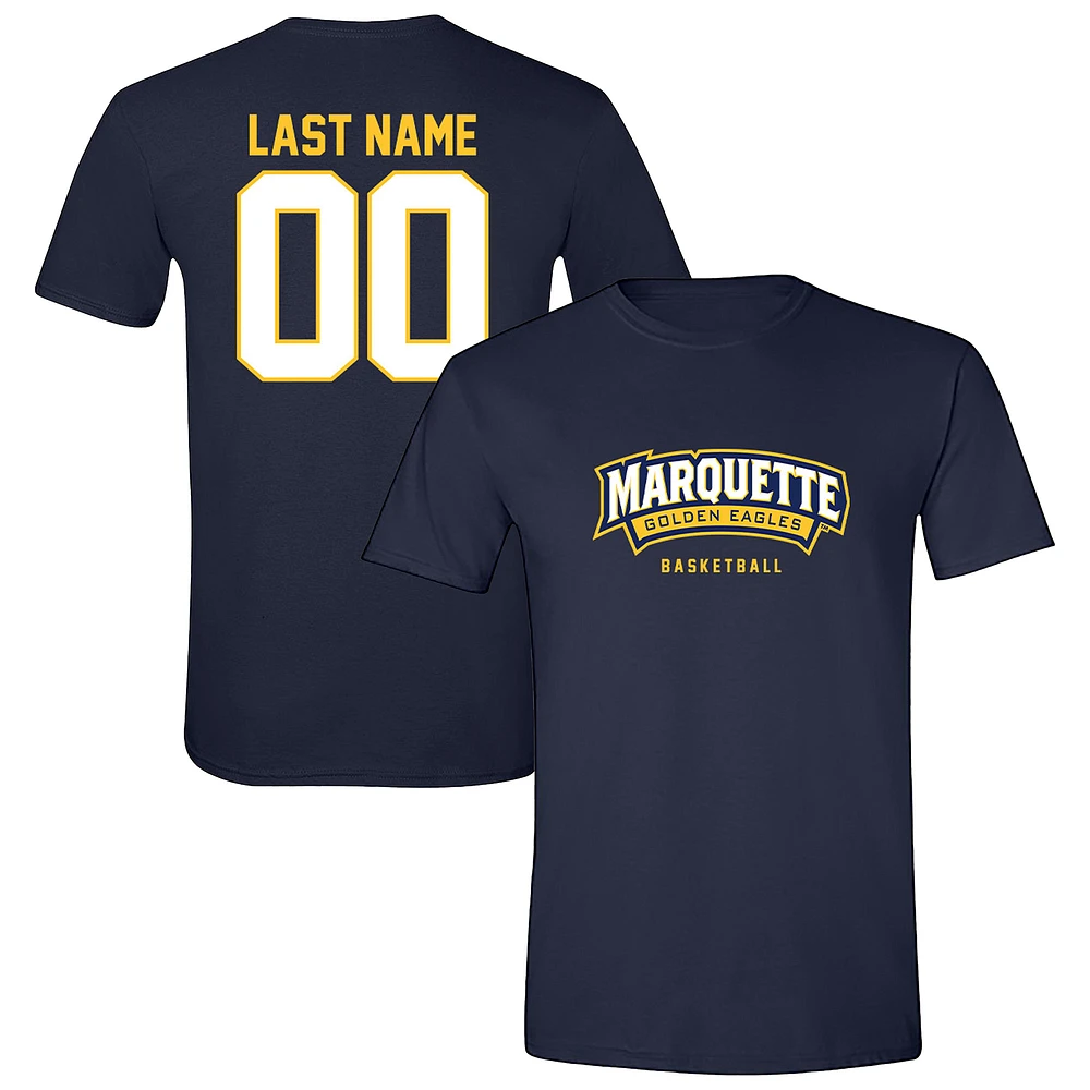Unisex Navy Marquette Golden Eagles NIL Pick-A-Player Women's Basketball Shirsey T-Shirt