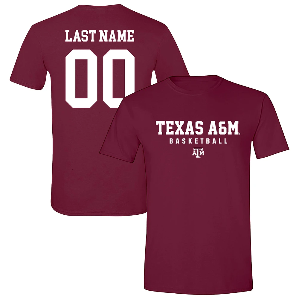 Unisex Maroon Texas A&M Aggies NIL Pick-A-Player Women's Basketball Shirsey T-Shirt