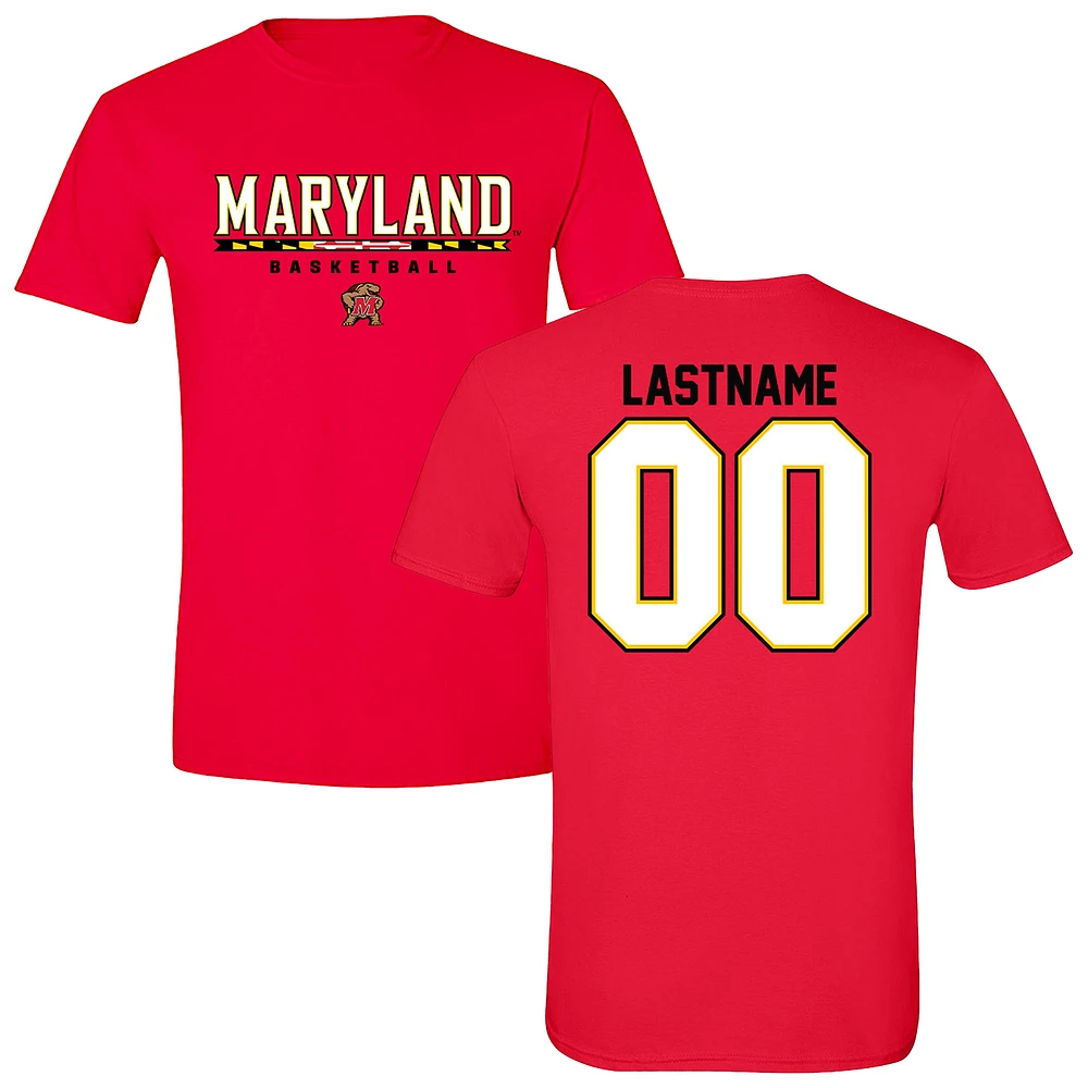 Unisex Red Maryland Terrapins NIL Pick-A-Player Women's Basketball Shirsey T-Shirt