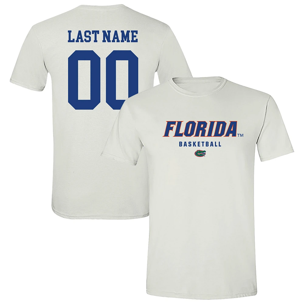 Unisex White Florida Gators NIL Pick-A-Player Women's Basketball Shirsey T-Shirt