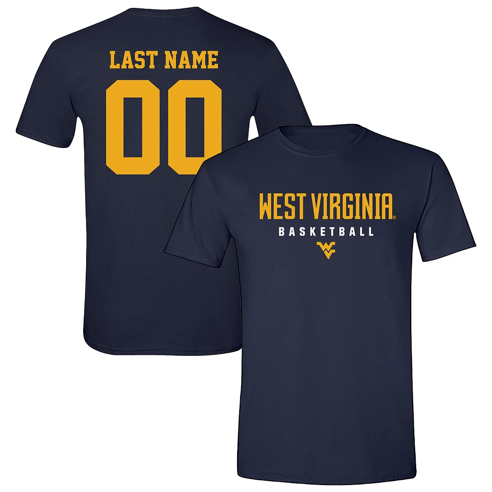 Unisex Navy West Virginia Mountaineers NIL Pick-A-Player Women's Basketball Shirsey T-Shirt