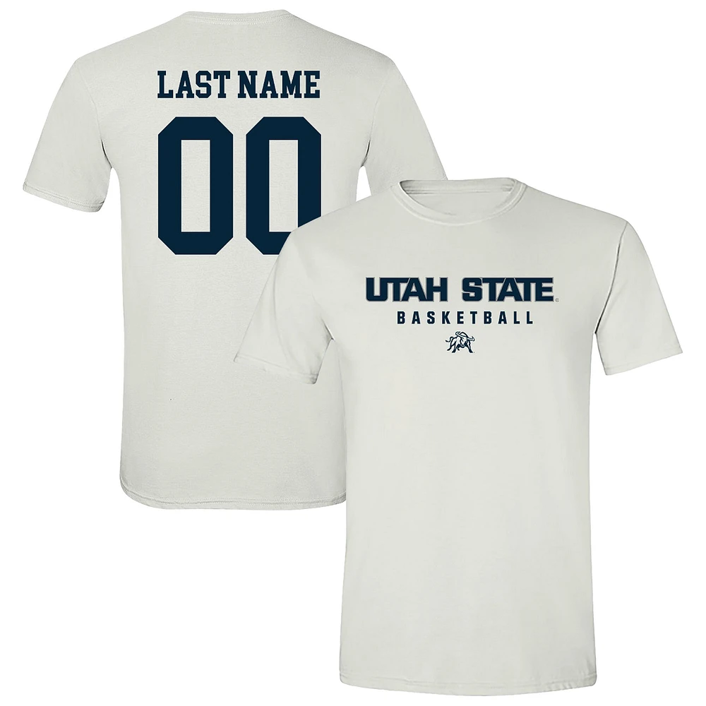Unisex White Utah State Aggies NIL Pick-A-Player Women's Basketball Shirsey T-Shirt