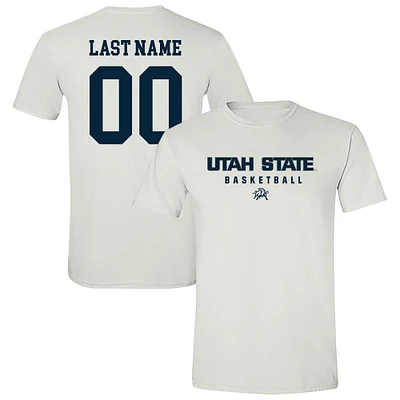 Unisex  White Utah State Aggies NIL Pick-A-Player Women's Basketball Shirsey T-Shirt