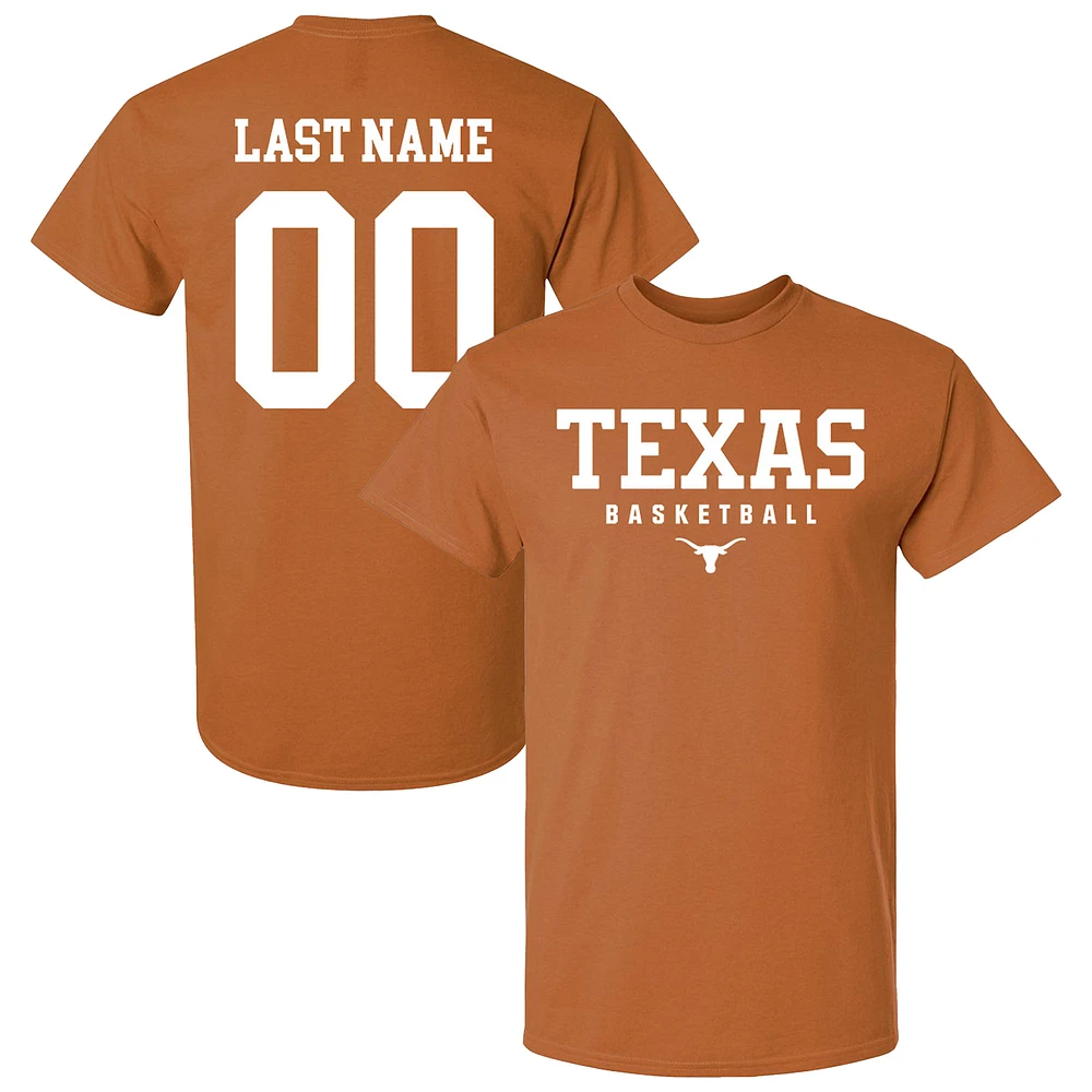 Unisex Texas Orange Longhorns NIL Pick-A-Player Women's Basketball Shirsey T-Shirt