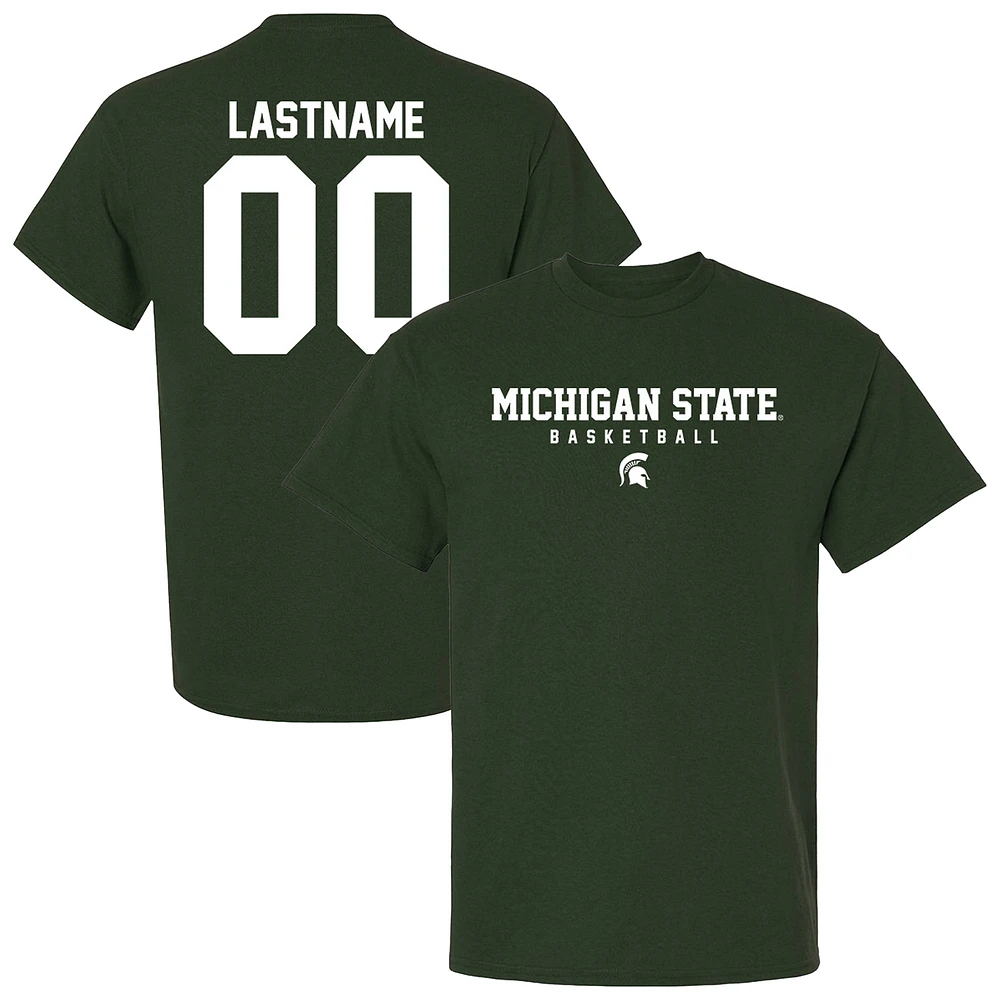 Unisex Green Michigan State Spartans NIL Pick-A-Player Women's Basketball Shirsey T-Shirt