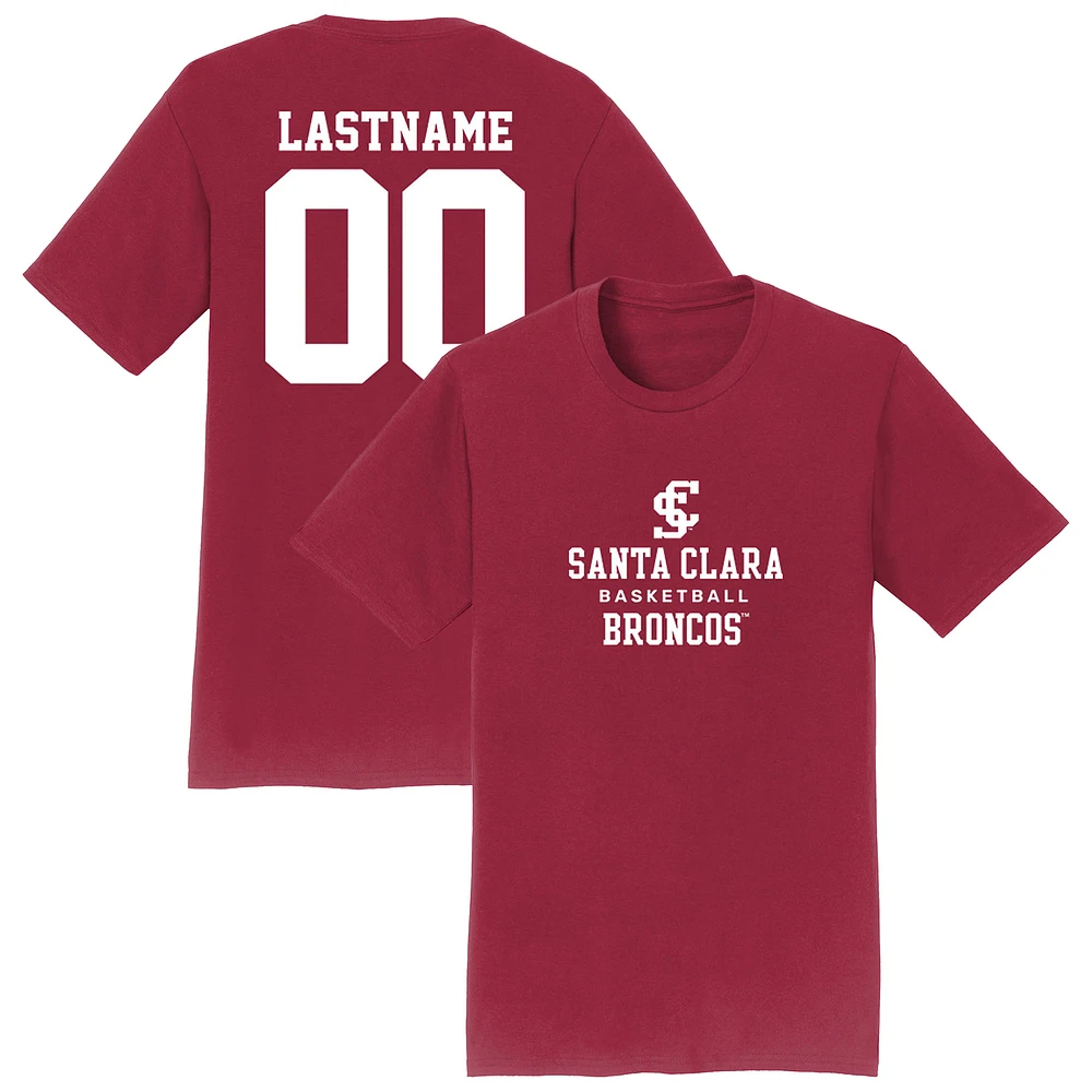 Unisex Maroon Santa Clara Broncos NIL Pick-A-Player Women's Basketball Shirsey T-Shirt