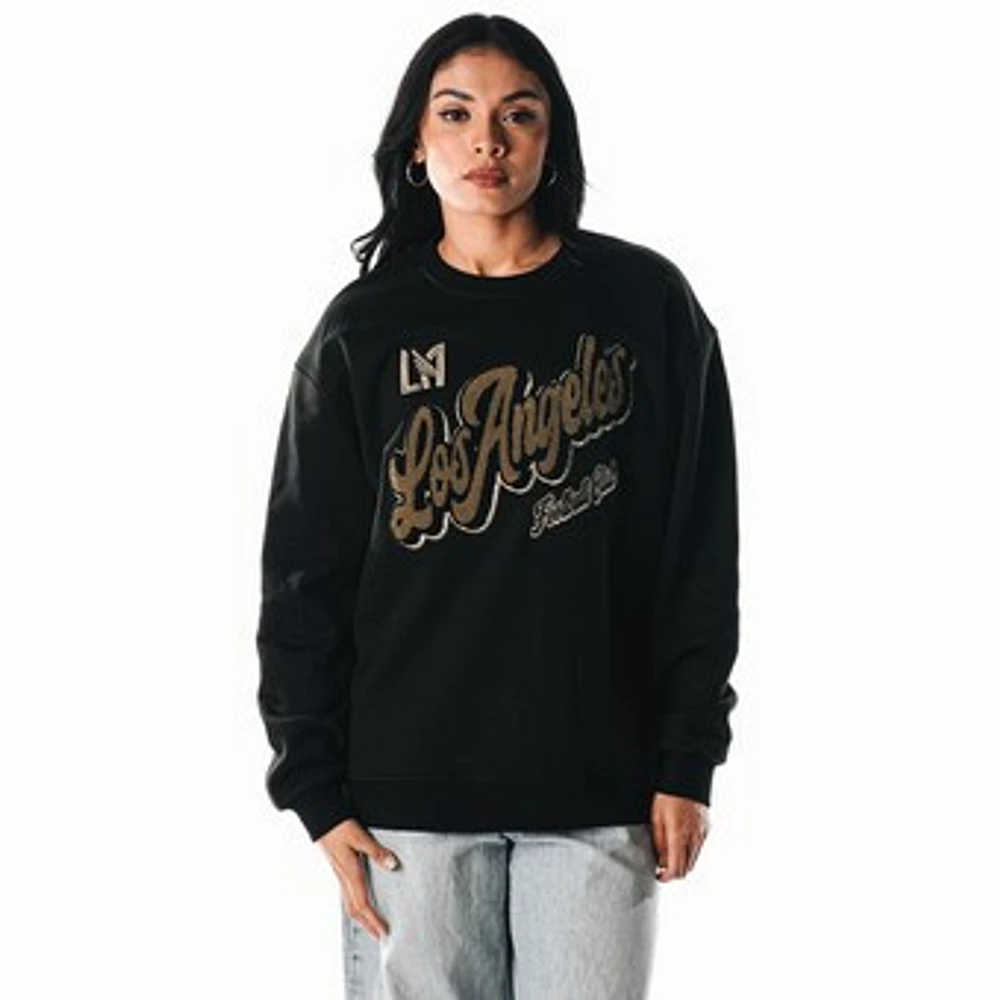 Unisex The Wild Collective Black LAFC Chenille Fleece Pullover Sweatshirt