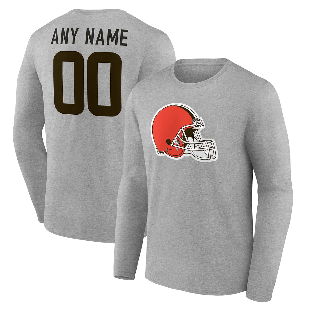 Men's Cleveland Browns Team Authentic Custom Long Sleeve T-Shirt