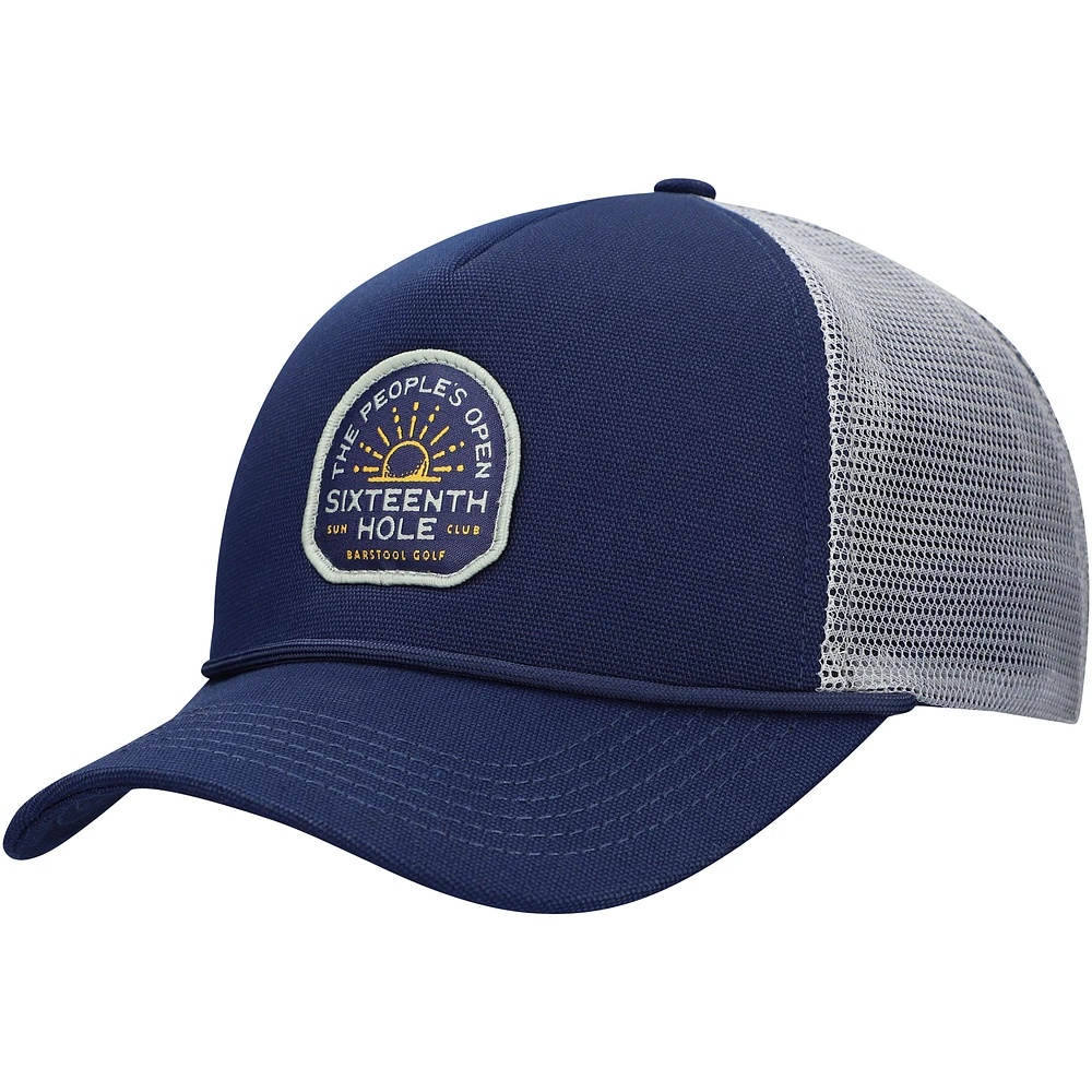 Men's Barstool Golf Navy WM Phoenix Open Sixteenth Hole Canvas Rope Adjustable Hat