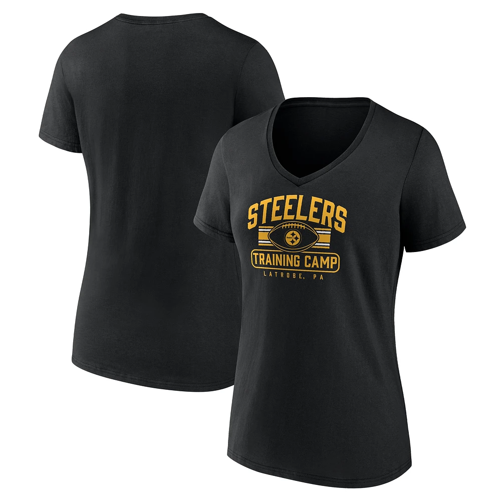 Women's Black Pittsburgh Steelers Training Camp V-Neck T-Shirt