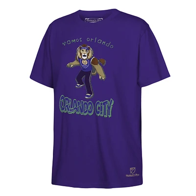 Youth Mitchell & Ness Purple Orlando City SC Mascot T-Shirt