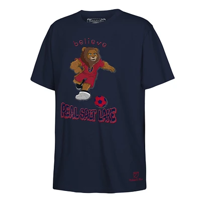 Youth Mitchell & Ness Navy Real Salt Lake Mascot T-Shirt