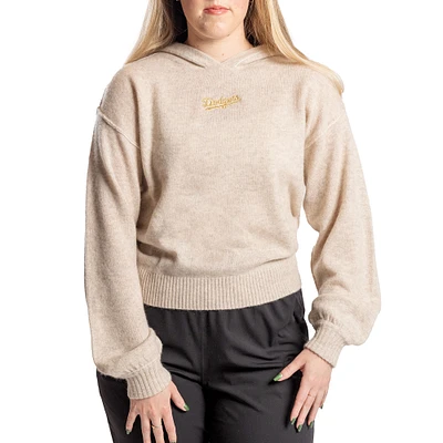 Women's Lusso Natural Los Angeles Dodgers Beatriz Cashmere Pullover Hoodie