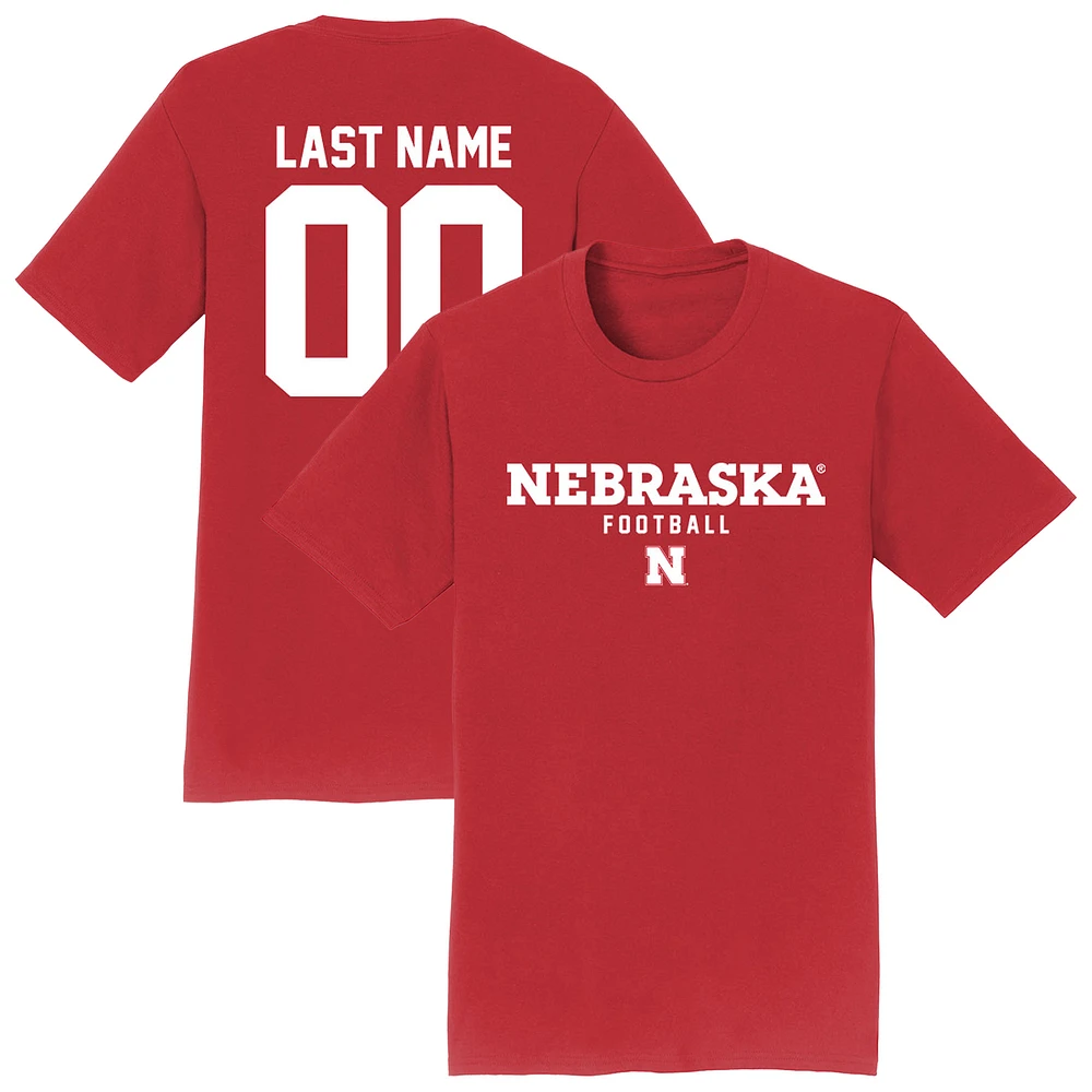 Unisex Scarlet Nebraska Huskers Collegiate Football NIL Pick-A-Player T-Shirt
