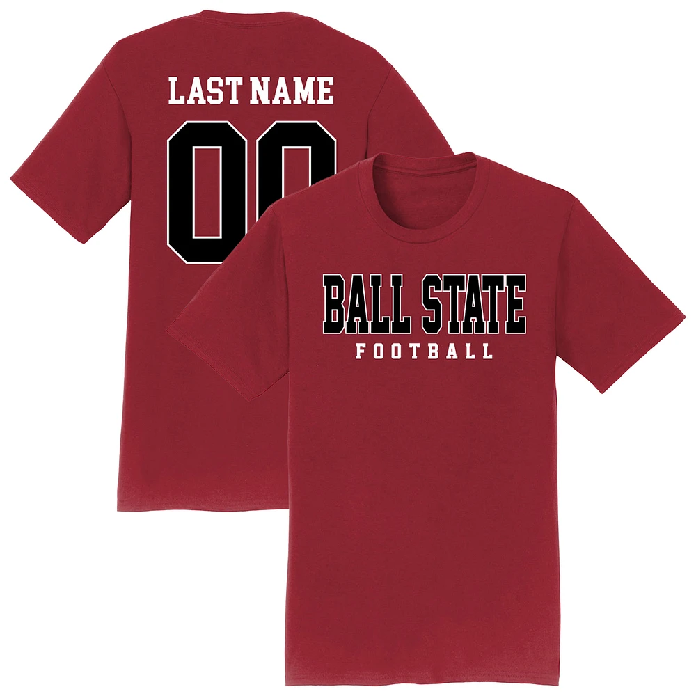 Unisex Cardinal Ball State Cardinals Collegiate Football NIL Pick-A-Player T-Shirt