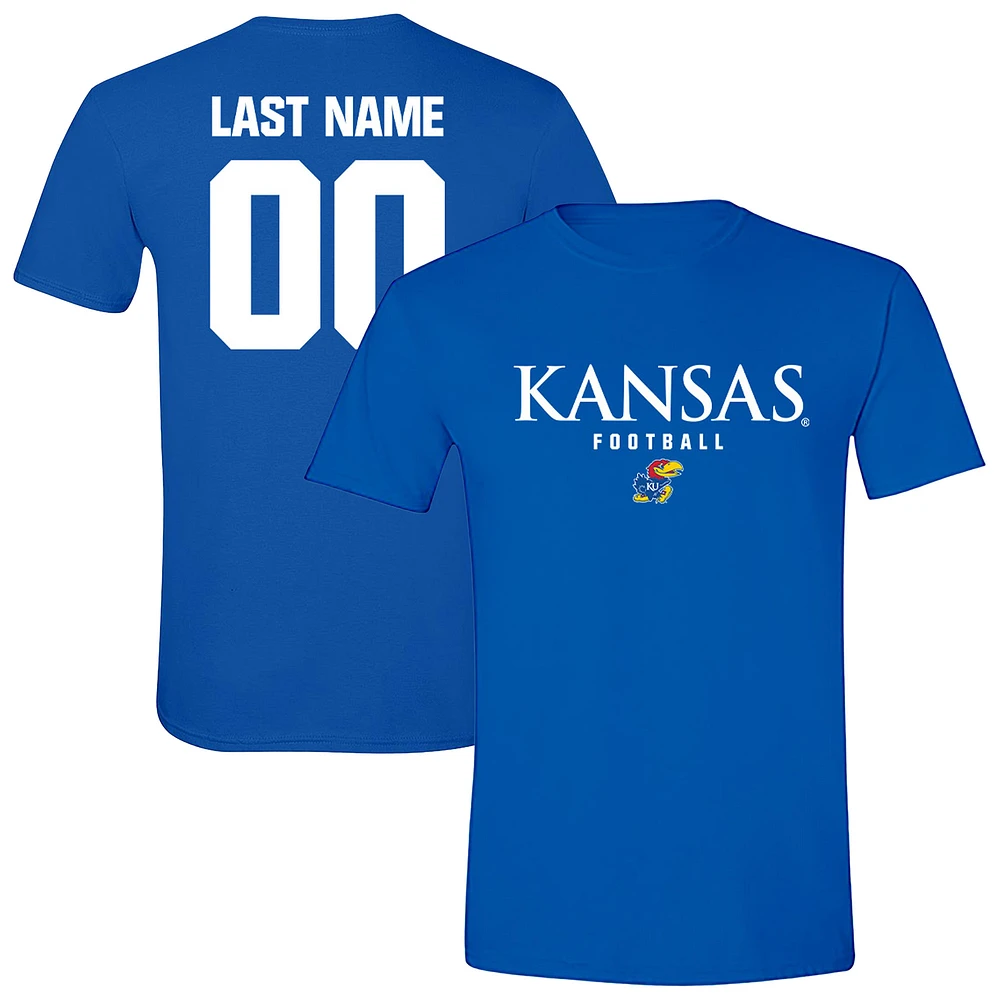 Unisex Royal Kansas Jayhawks Collegiate Football NIL Pick-A-Player T-Shirt
