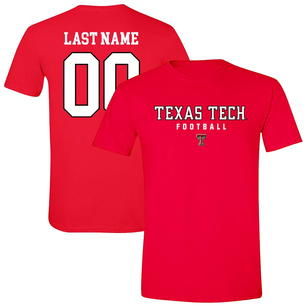 Unisex Red Texas Tech Raiders Collegiate Football NIL Pick-A-Player T-Shirt