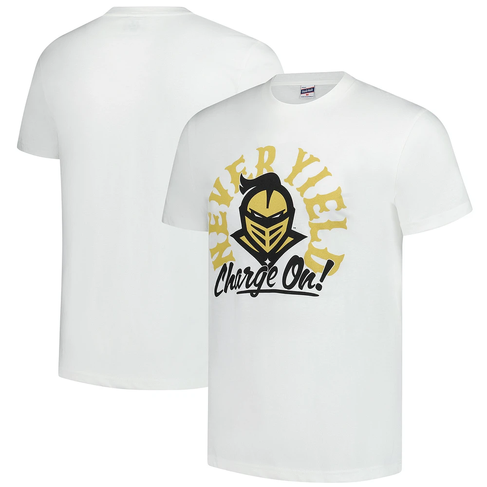 Unisex Charlie Hustle White UCF Knights Never Yield Mantra T-Shirt