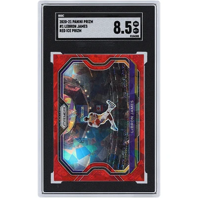 LeBron James Los Angeles Lakers 2020-21 Panini Prizm Red Ice Prizm #1 SGC Authenticated 8.5 Card
