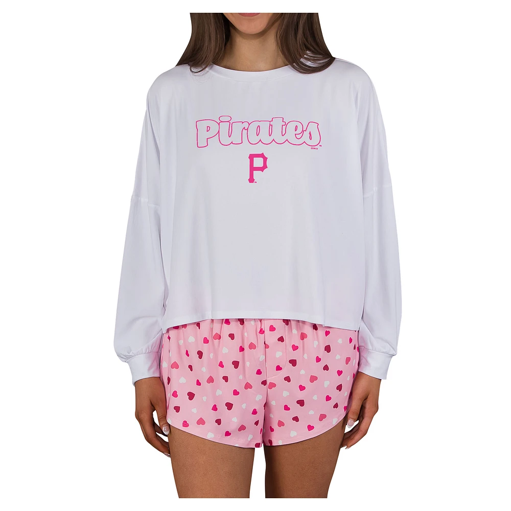 Women's Concepts Sport Pink Pittsburgh Pirates Lyric Knit Long Sleeve Top & Short Set