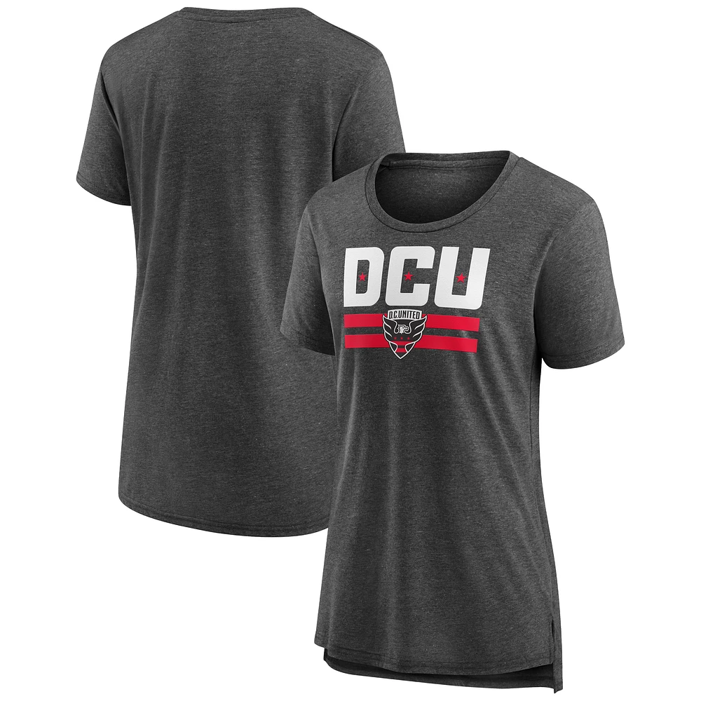 Women's Fanatics Heather Charcoal D.C. United Iconic Break It Loose Tri-Blend T-Shirt