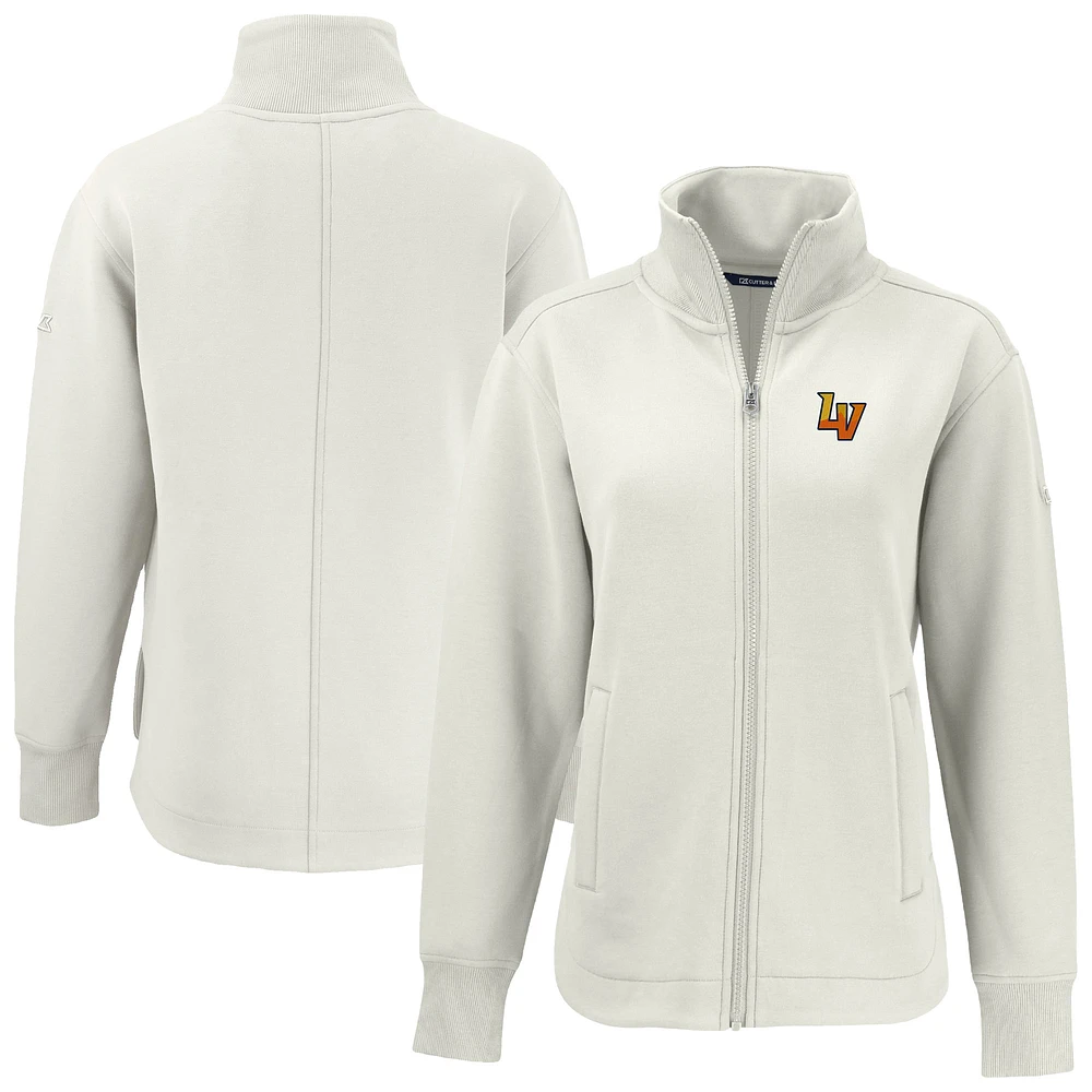 Women's Cutter & Buck White Las Vegas Aviators Roam Eco Recycled Full-Zip Jacket