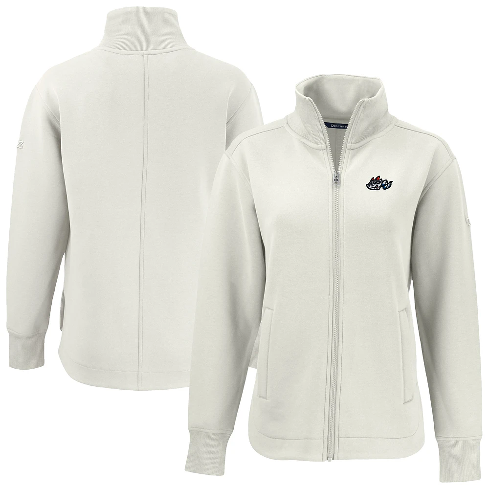 Women's Cutter & Buck White Rocket City Trash Pandas Roam Eco Recycled Full-Zip Jacket