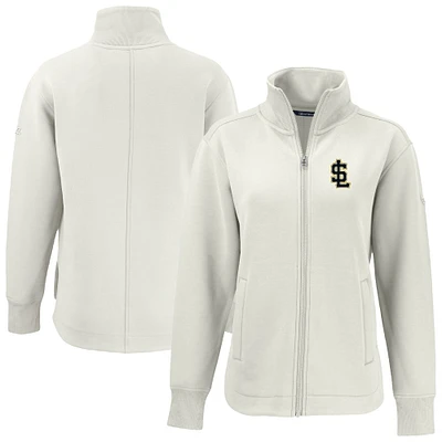 Women's Cutter & Buck White Salt Lake Bees Roam Eco Recycled Full-Zip Jacket