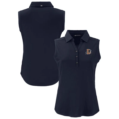 Women's Cutter & Buck Navy Durham Bulls Forge Eco Stretch Recycled Sleeveless Polo