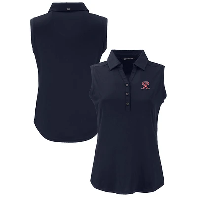 Women's Cutter & Buck Navy Tacoma Rainiers Forge Eco Stretch Recycled Sleeveless Polo