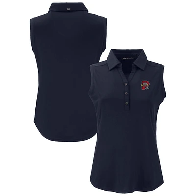 Women's Cutter & Buck Navy Portland Sea Dogs Forge Eco Stretch Recycled Sleeveless Polo