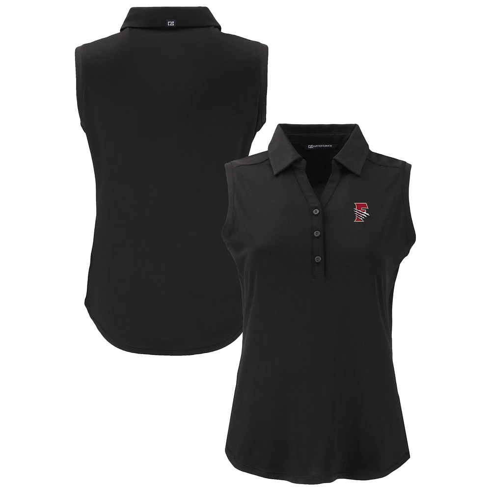 Women's Cutter & Buck Black Fresno Grizzlies Forge Eco Stretch Recycled Sleeveless Polo