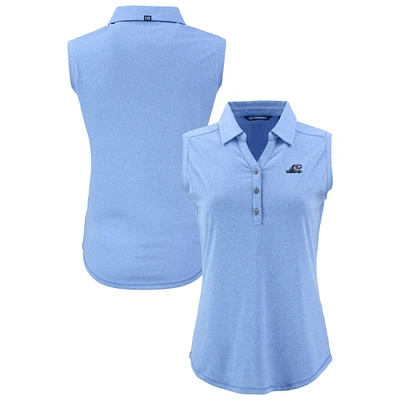 Women's Cutter & Buck Heather Powder Blue West Michigan Whitecaps Forge Eco Stretch Recycled Sleeveless Polo