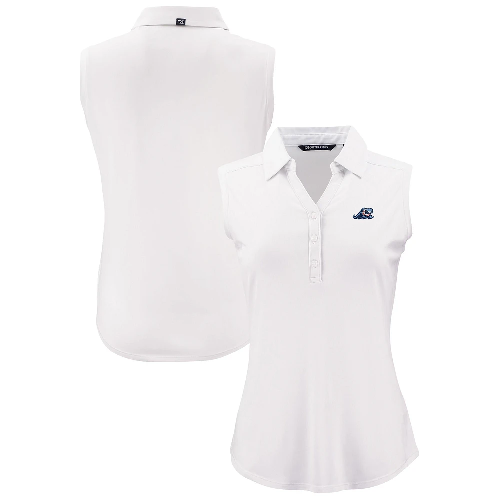 Women's Cutter & Buck White West Michigan Whitecaps Forge Eco Stretch Recycled Sleeveless Polo
