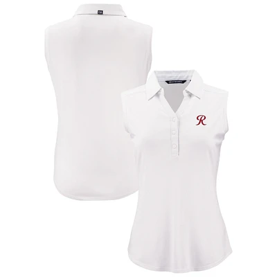 Women's Cutter & Buck White Tacoma Rainiers Forge Eco Stretch Recycled Sleeveless Polo