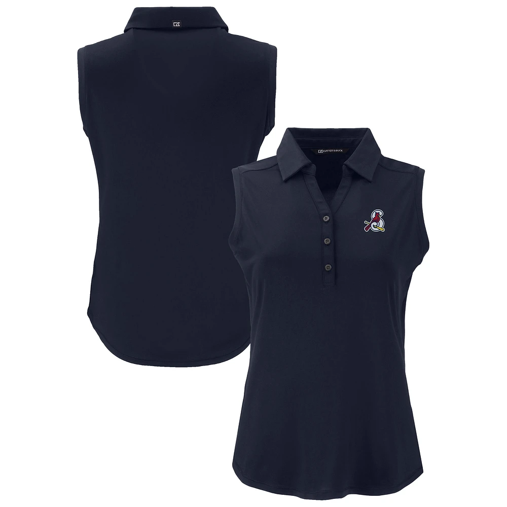 Women's Cutter & Buck Navy Springfield Cardinals Forge Eco Stretch Recycled Sleeveless Polo