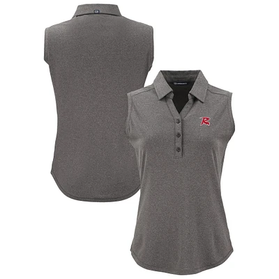 Women's Cutter & Buck Heather Black Richmond Flying Squirrels Forge Eco Stretch Recycled Sleeveless Polo