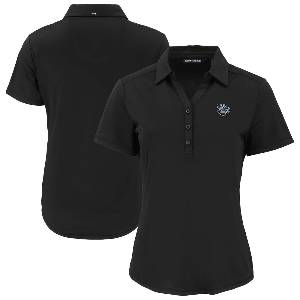 Women's Cutter & Buck Black Lehigh Valley IronPigs Forge Eco Stretch Recycled Polo